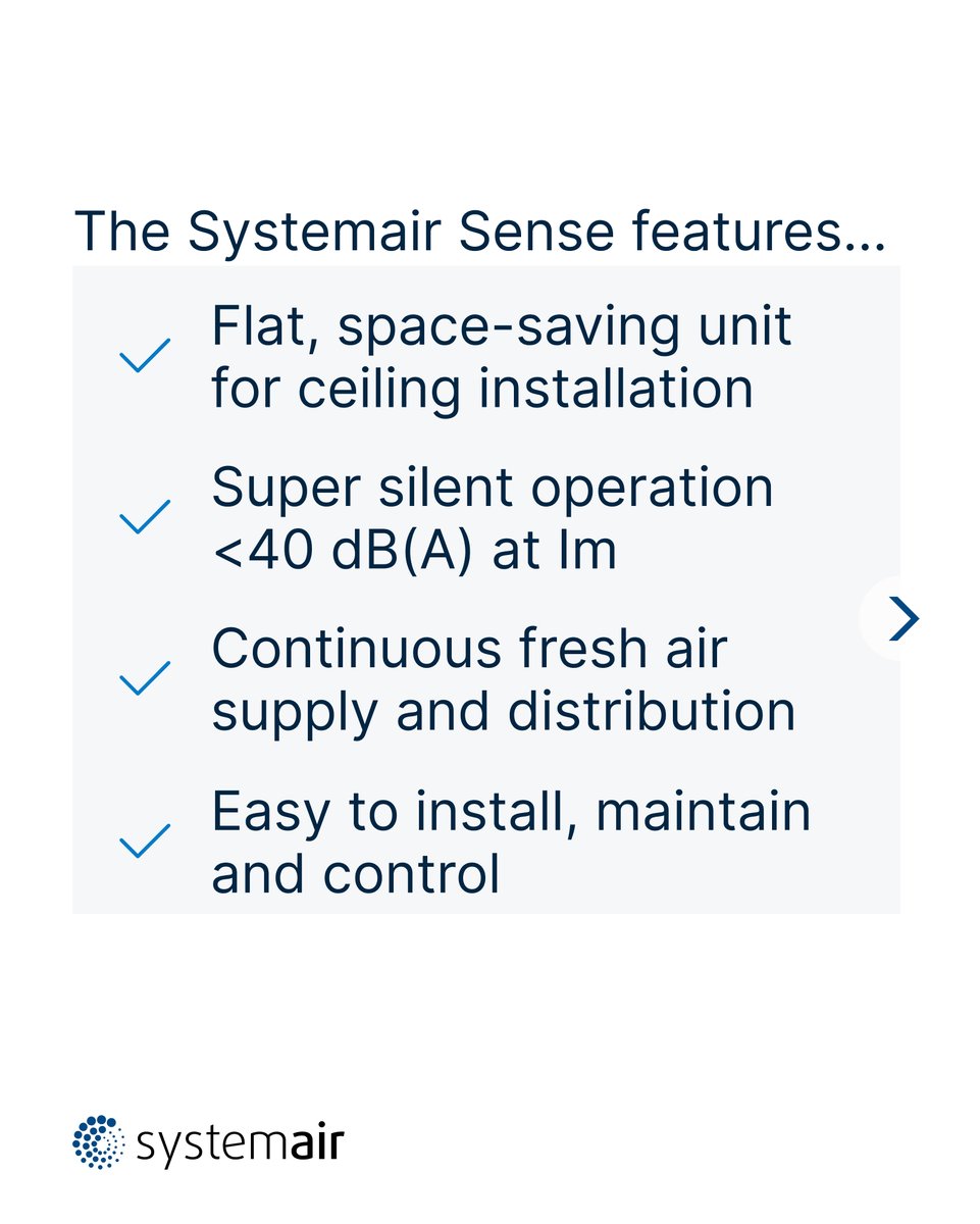systemair's tweet image. The Systemair Sense decentralised compact AHU is so silent that you don’t even realise it’s there, ensuring the fresh air supply needed for better learning and concentration. This makes it a perfect choice not only for schools, but also in offices and conference rooms.