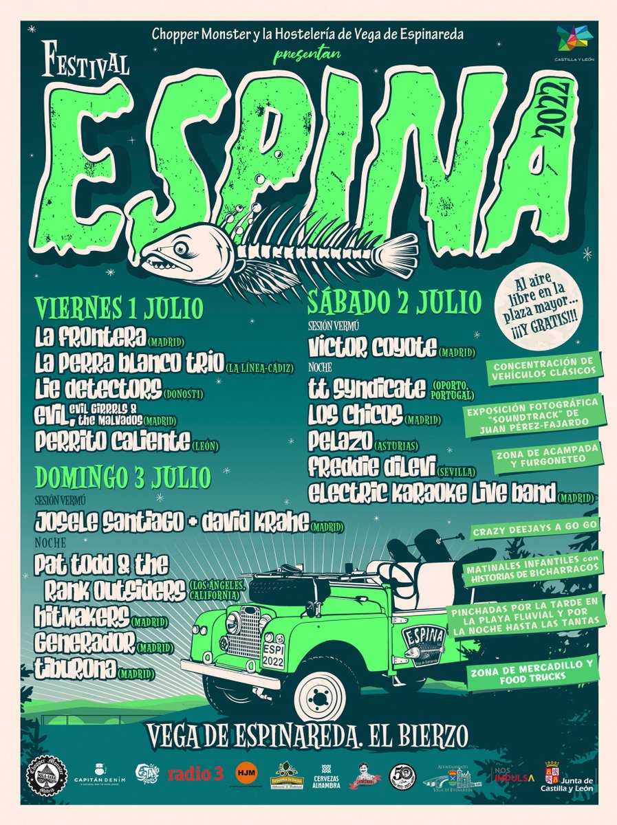 Vega de Espinareda, un pequeño pueblo de El Bierzo, acogerá este suculento cartel, de lo más sotanil y con entrada gratuita.
Hoy charlaremos con uno de sus instigadores para que nos adentre en la primera edición del Espina Fest.
A las 7 pm en <a href="/radio3_rne/">Radio 3</a>