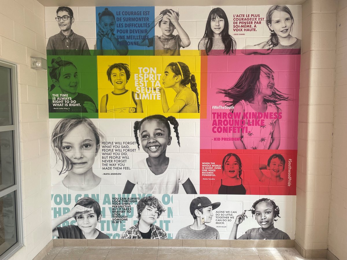 Our new mural in the front foyer.  It is a reflection of the beautiful, diverse and powerful identities here at SPPS.  Thank you Christine Cousins for your amazing vision, our Photography Project Team for your leadership, and students for your voice.
#WeTheSouth #SouthwoodPride