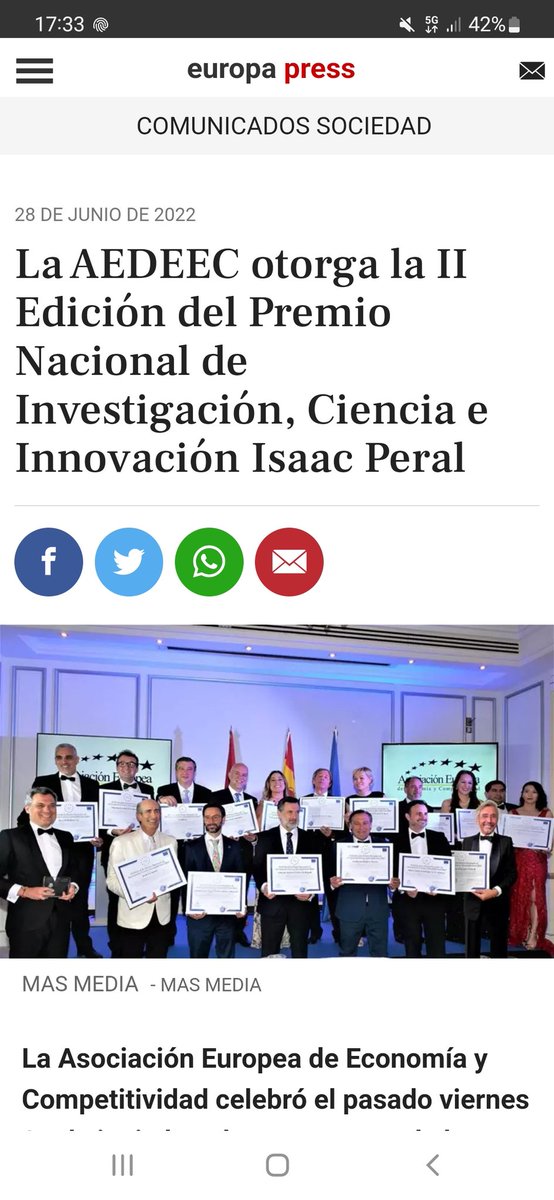 II Edición del Premio Nacional de Investigación, Ciencia e Innovación Isaac Peral <a href="/EyeVisionInst/">Eye Vision Institute</a>