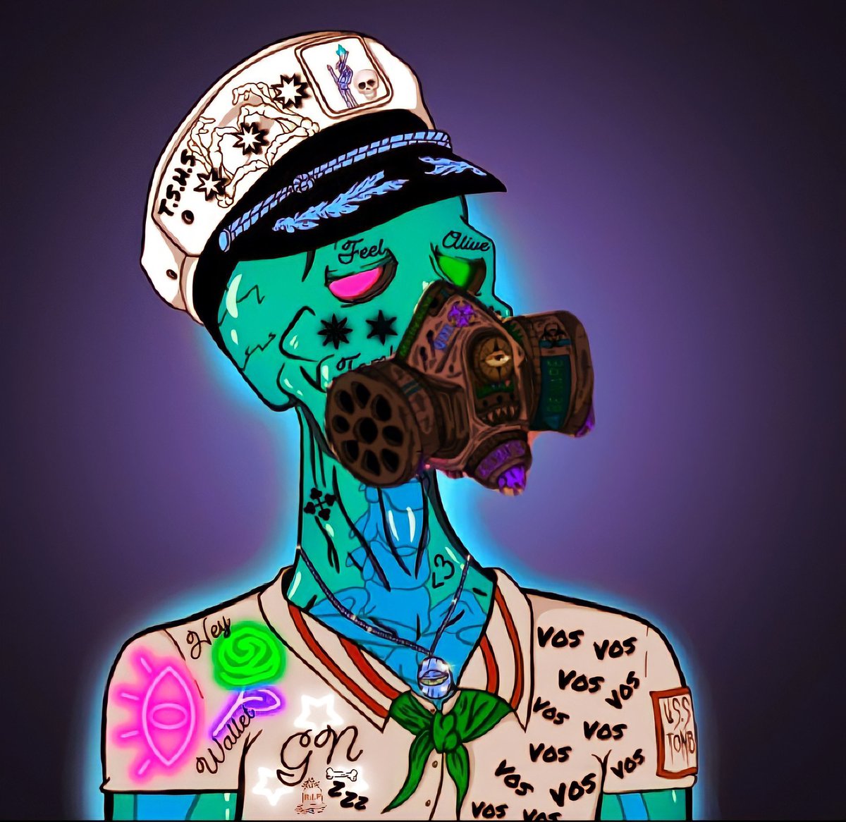 bozo_sol's tweet photo. We are ready! Cavern Collider 🔜 @SovNFT 
My bro @GlitchedApes made me this custom art for my Captain! Do you like it? 🪦🍃💀

@TombStonedHS #TombStonedTakeover https://t.co/3m8LJxZYMs