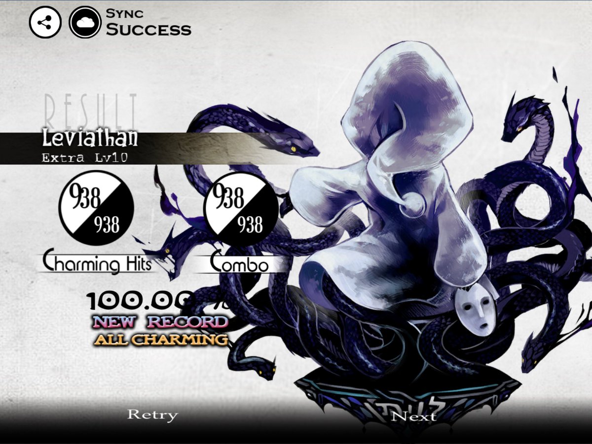Eri9615's tweet photo. 50分近く詰めてた

叩く譜面、楽しすぎる

Leviathan [Extra] 初理論値
#DEEMO #NeLiME #Rayark https://t.co/kJ82emjdPQ