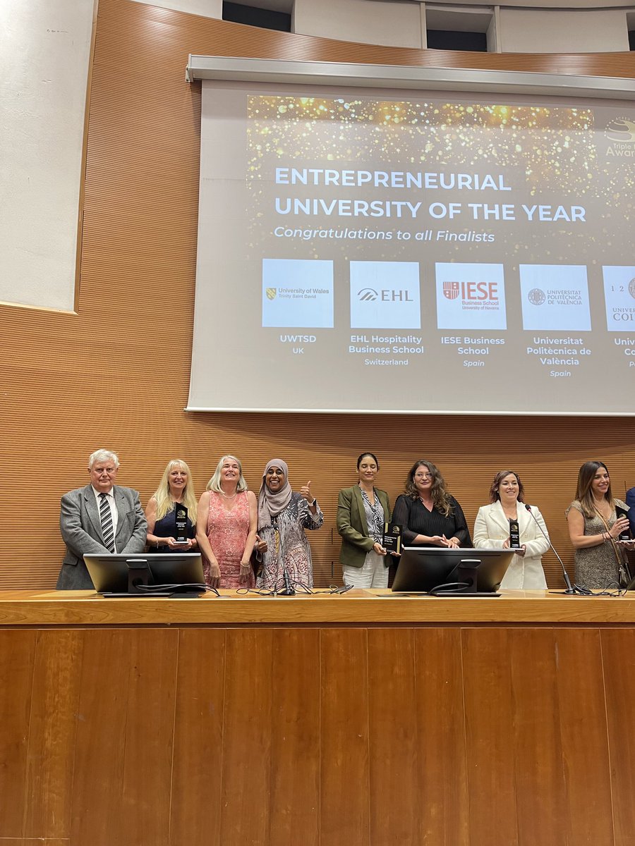 🎉🎉🎉 UWTSD has won the title of Entrepreneurial University of the Year at the 2022 European Triple E Awards! The Awards are a global recognition of efforts towards the quest for entrepreneurship and engagement in higher education. ➡️ bit.ly/3QW3i5U