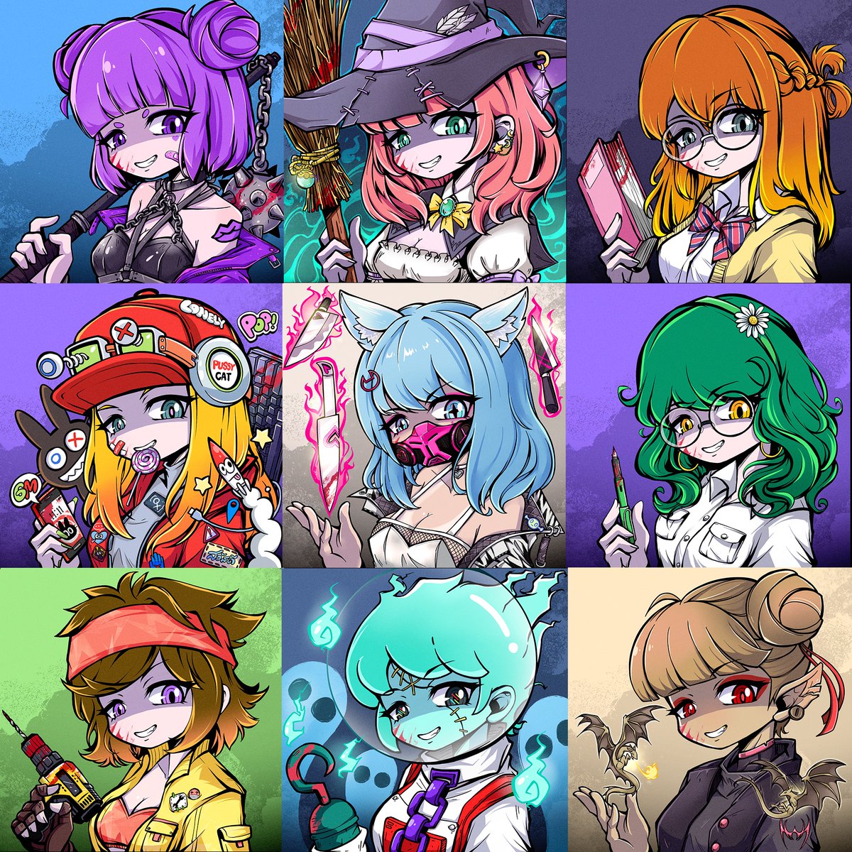 She can easily use everything around her to kill you. Of course, don't make her angry!!! come to see them

"She Wants to Kill You with...??"
🔪opensea.io/collection/kil…

💥Hold 3 killer girls in Collections, get 1 free custom with  “She Wants to Kill” style 
#NFTCommumity