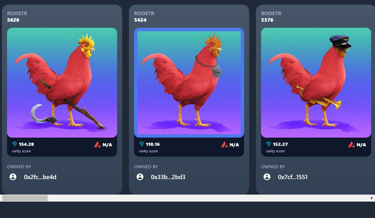 Viperxl007's tweet photo. Whatever you do @0xCampfire don't stop building! Connecting the native @chikn_nft marketplace into your marketplace so you don't miss a listing was brilliant. Adding the button to match your Chikn to a Roostr is some next level stuff! #AVAXNFT #BuildInABear https://t.co/IPUgEuSWl1