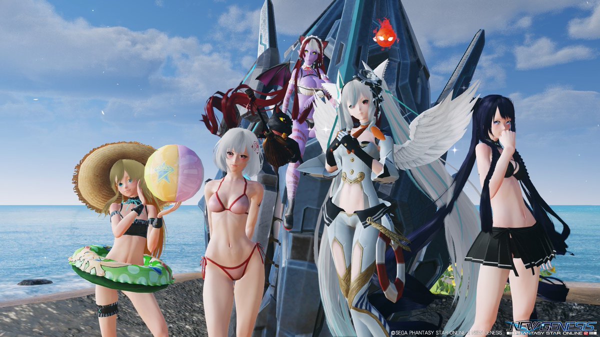 Dvergr_T's tweet photo. #メンテの日なのでssを貼る 
ここ数日とても暑かったのでチムメンと海で撮影会しました https://t.co/d8w8wOz1KM