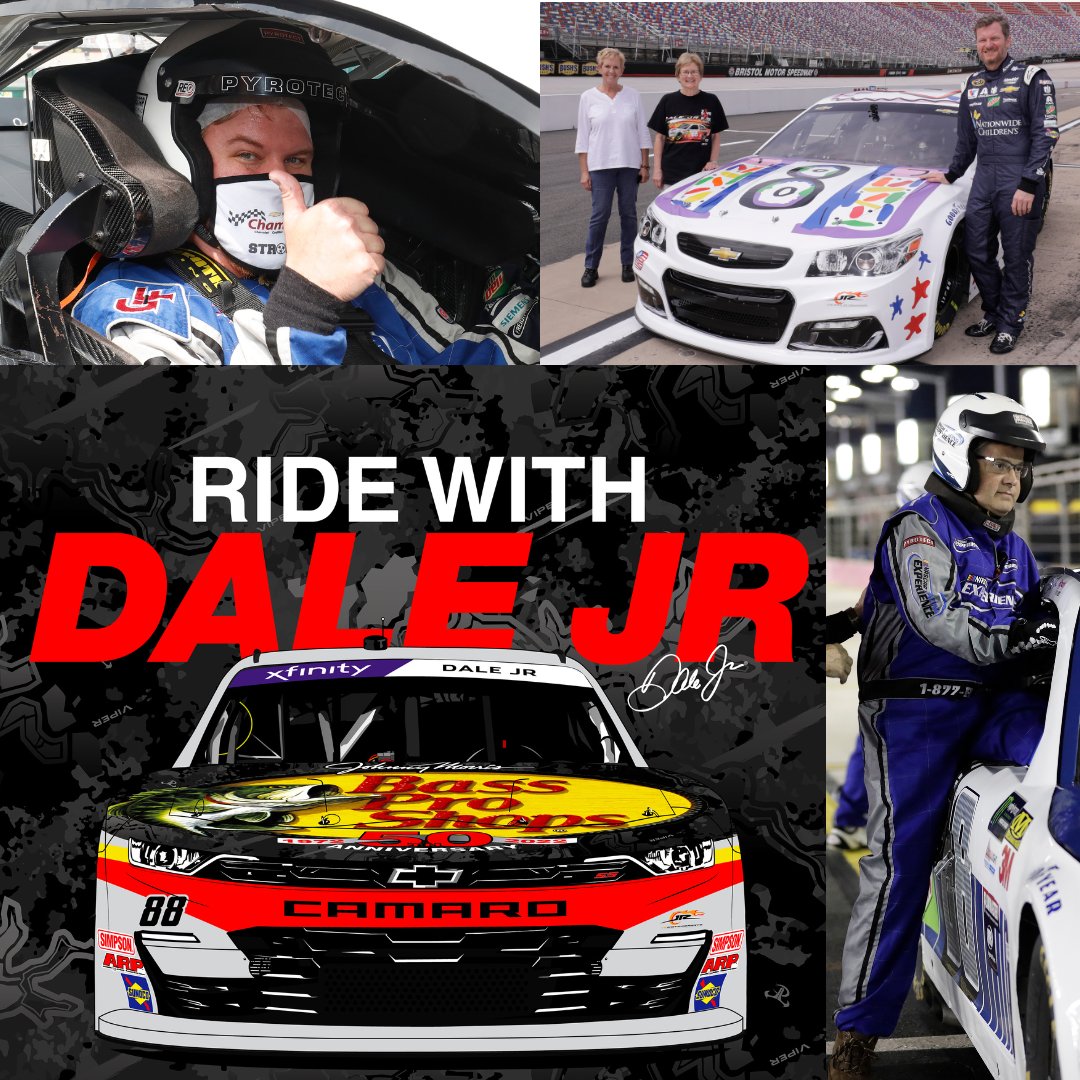 It's Bidding Time!! Get ready to buckle up for 3 full-speed laps around @BMSUpdates with @DaleJr in the #88 @BassProShops Ride Along Car. This package comes complete with hotel stay, private @JRMotorsports tour and more!

Bid Here: https://t.co/2todmiqstx https://t.co/5wolMdUmeg