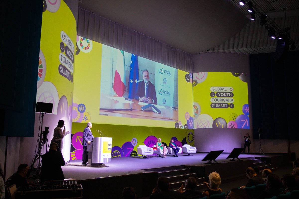 UNWTO's tweet photo. 📸 @UNWTO's first #GlobalYouthTourismSummit opening ceremony.

Training and empowering young people, we will be able to transform tourism and build a sector that is ready to provide solutions to the biggest challenges facing our economies and societies. https://t.co/MXTq5RChu9