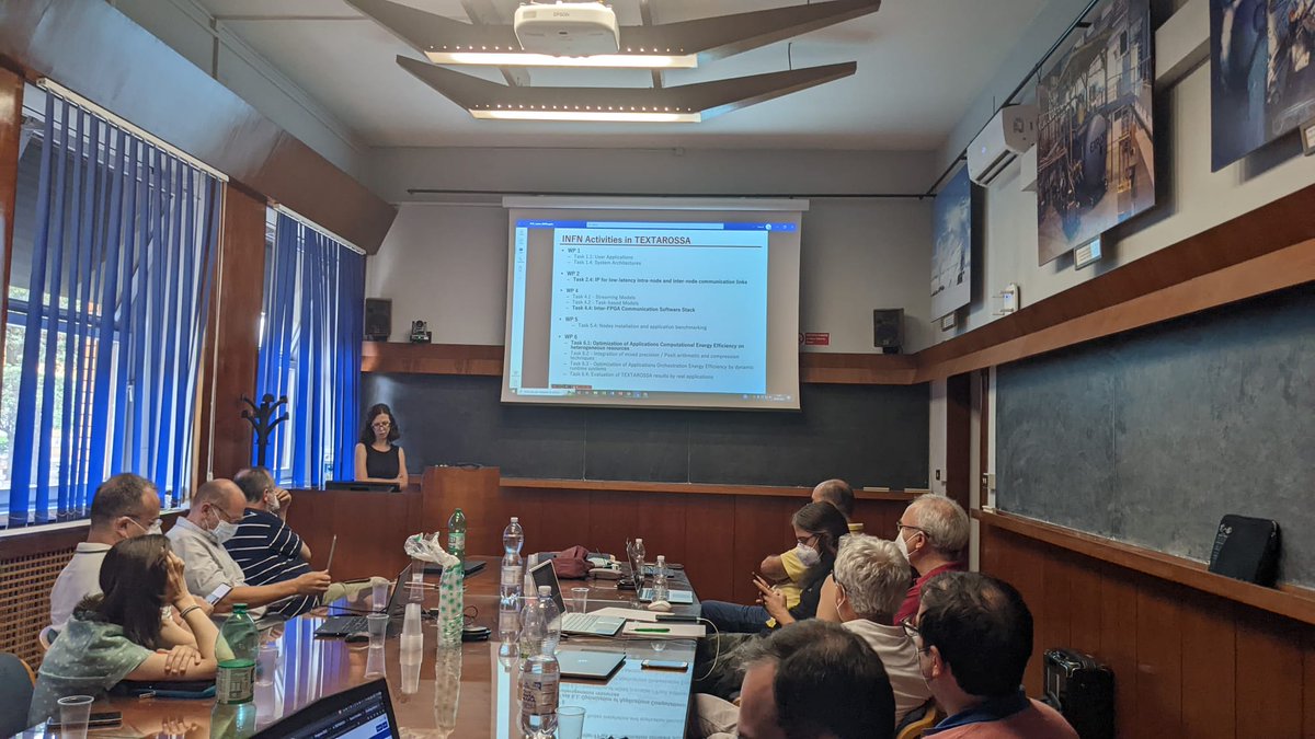 APELab_INFN's tweet image. Francesca Lo Cicero @INFN_  at the @TEXTAROSSA1 f2f meeting in Rome talking about #APEIRON and #INFN activities in #TEXTAROSSA
#Technologies #Accelerators #HPC #EuroHPC #hw #sw #Supercomputing #Applications #exascale
#HLS #HeterogeneousArchitectures 
textarossa.eu