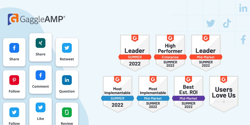 GaggleAMP's tweet photo. We are overjoyed on being recognized as a Leader in the #EmployeeAdvocacy space once again.

We love that our Users Love Us. 

A big thank you to all our Gaggle Members and Managers for the continued support and faith in us! https://t.co/roCfKo7QRj