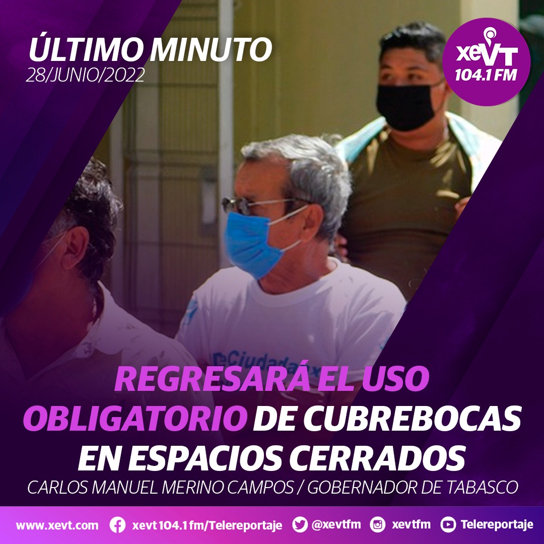 xevtfm's tweet photo. #ÚltimoMinuto 🦠⚠️ ¡Está sucediendo otra vez! 🫠

😷 Regresará el uso obligatorio de cubrebocas en espacios cerrados en #Tabasco https://t.co/ma8lQxmqI1