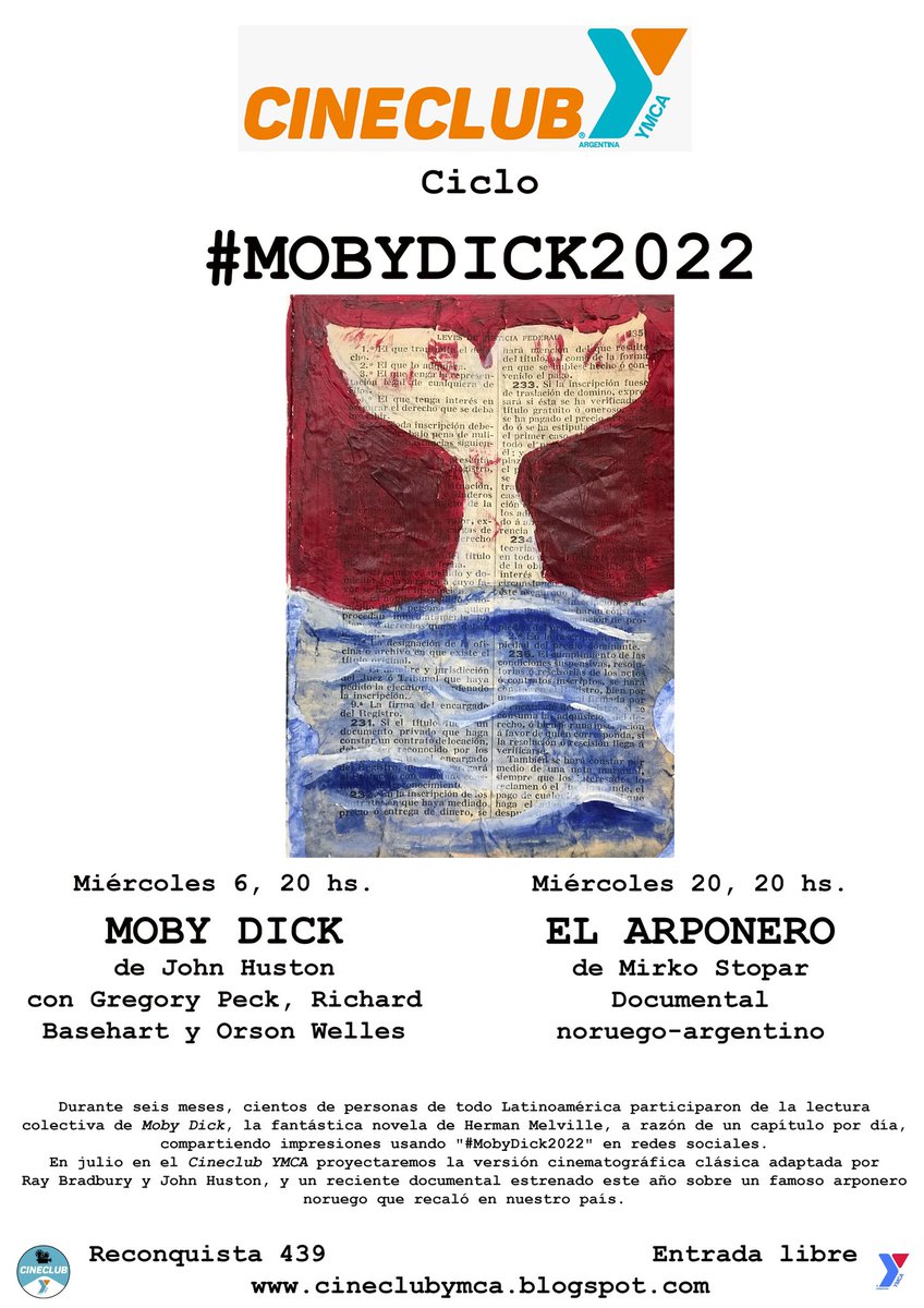 Julio en el #CineclubYMCA: Ciclo #MobyDick2022  cineclubymca.blogspot.com/2022/06/ciclo-…