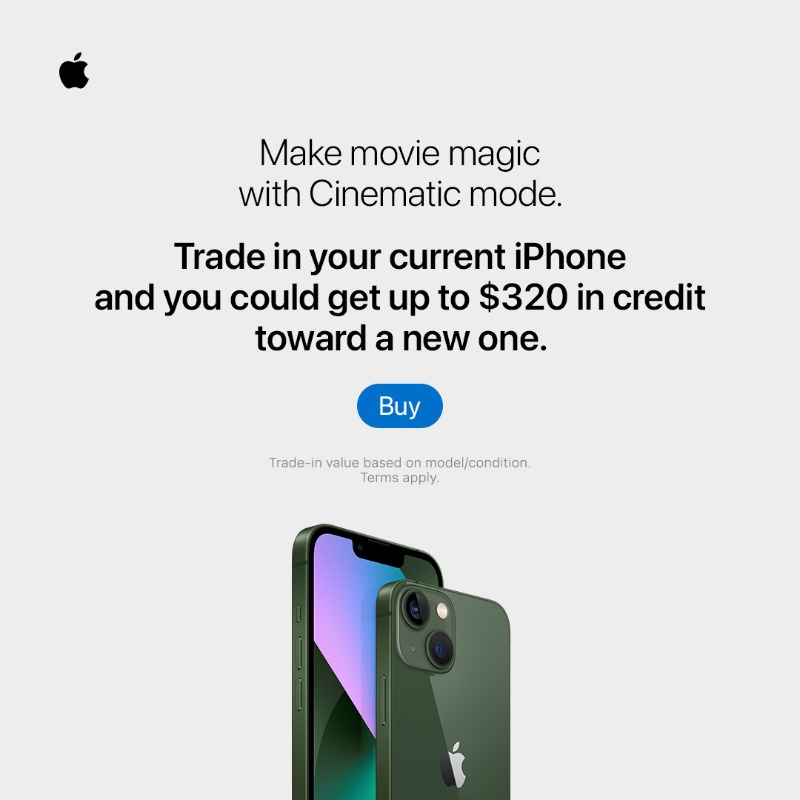 Apple's tweet photo. Find out how your current iPhone can help you buy a new one.