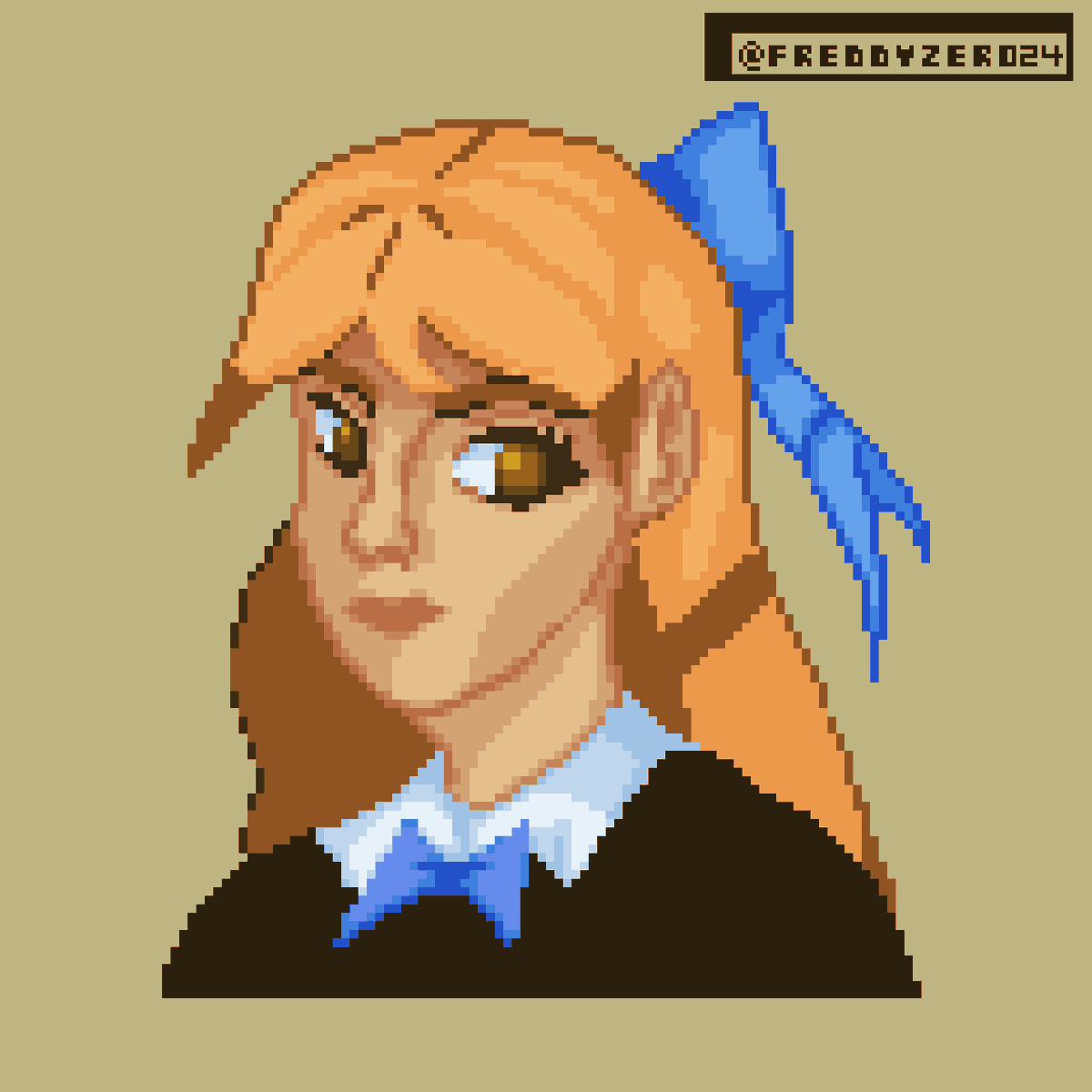 FreddyZero24 - Ichigo Kurosaki, Bleach Canvas: 128x128 px #pixelart #ドット絵  #pixelartist #pixel #animeart #anime #retro #pixel #16bit #8bit #icon  #portrait #bleach #ichigo #kurosaki