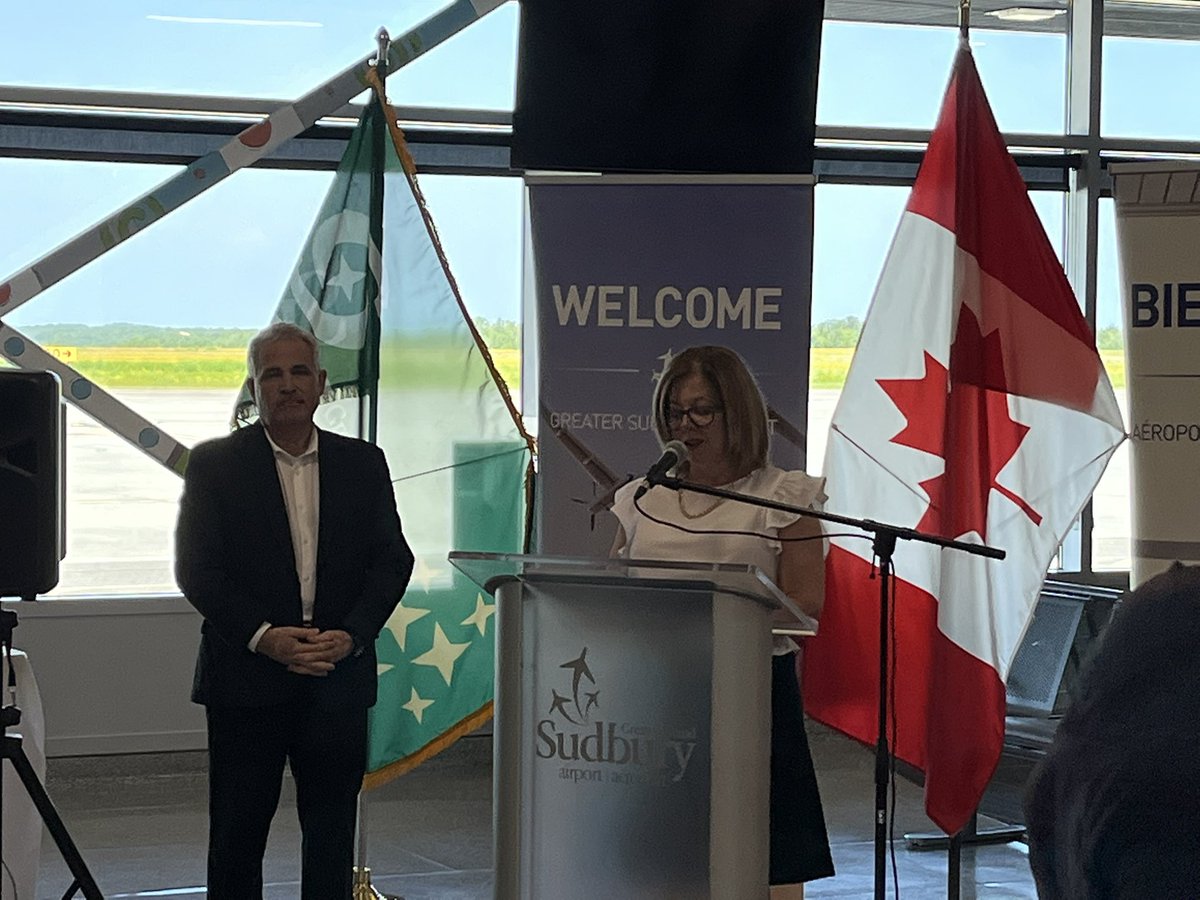 MikeJakubo's tweet photo. Great to be .@SudburyAirport today for the announcement by @MarcSerreMP & @VivianeLapointe on behalf of the honourable @OmarAlghabra of $2.6M in #ACAP funding for important asset rehabilitation! Investment in our #airport is an investment in 1 of our city’s key #EconomicEngines https://t.co/TweIKTIk0K