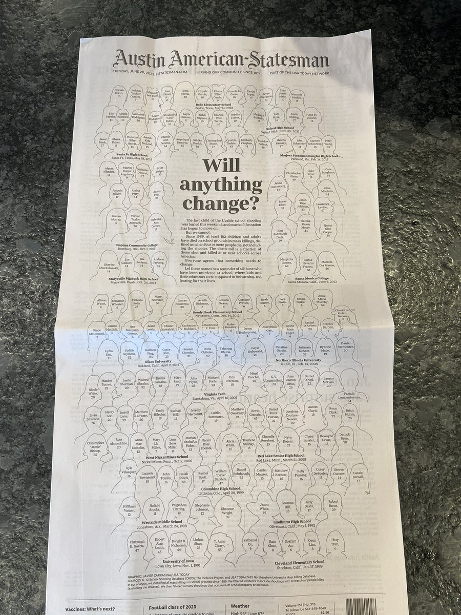 dschofman's tweet photo. @statesman great cover page today! Hopefully gets the attention it deserves! https://t.co/zLMBHkD4c0