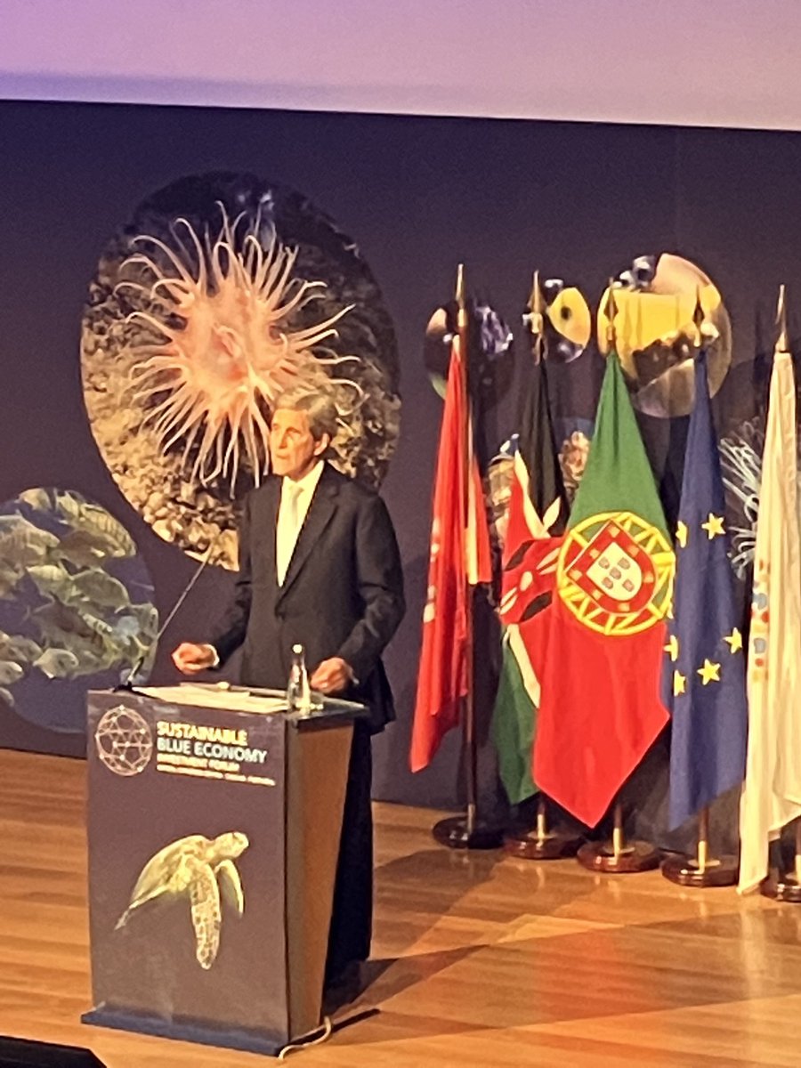 John Kerry addressing Sustainable Blue Economy Investment Forum at UN Ocean Conference. “The urgency, my friends, of getting this right is driven not by ideology or geopolitics, but by SCIENCE!” ⁦<a href="/Ocean_Networks/">Ocean Networks 🇨🇦</a>⁩