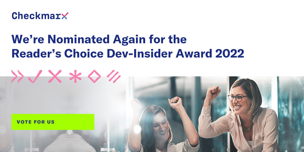 Checkmarx's tweet photo. Does Checkmarx make #AppSec easier for you? Yes? Will you vote for us? 
We’re nominated for a @devinsiderde 3 years in a row – yes, you read that right. Our category is Testing and Composition Analysis: https://t.co/2craODrbBj #CheckmarxSecurity #DevInsider https://t.co/3iFkebiOib