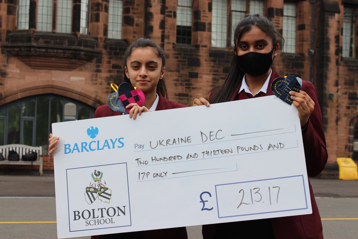 BoltonSch's tweet photo. Last month a 'Has it got legs' fundraiser by the Textiles Club in #BSGD #BoltonTextiles raised monies for Ukraine DEC - by selling creme eggs in recycled denim heart designs! #BoltonVolunteer https://t.co/B1EgVCR0gG