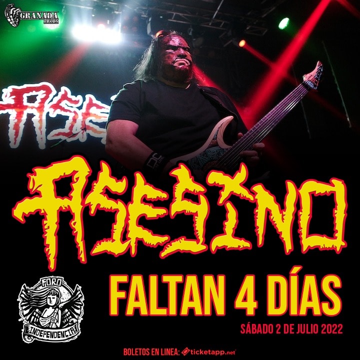 Solo 4 días para el show de Asesino en Guadalajara en el Foro Independencia ¡Quedan pocos accesos!

Venta de Boletos en Taquillas del Foro Independencia y en línea por 
asesino-gdl.ticketapp.live