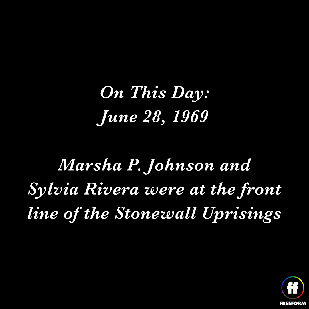 FreeformTV's tweet photo. Stonewall was a riot led by a Black trans woman and a Latina trans woman, and don't forget it, fam! https://t.co/E6EiBw7LXQ