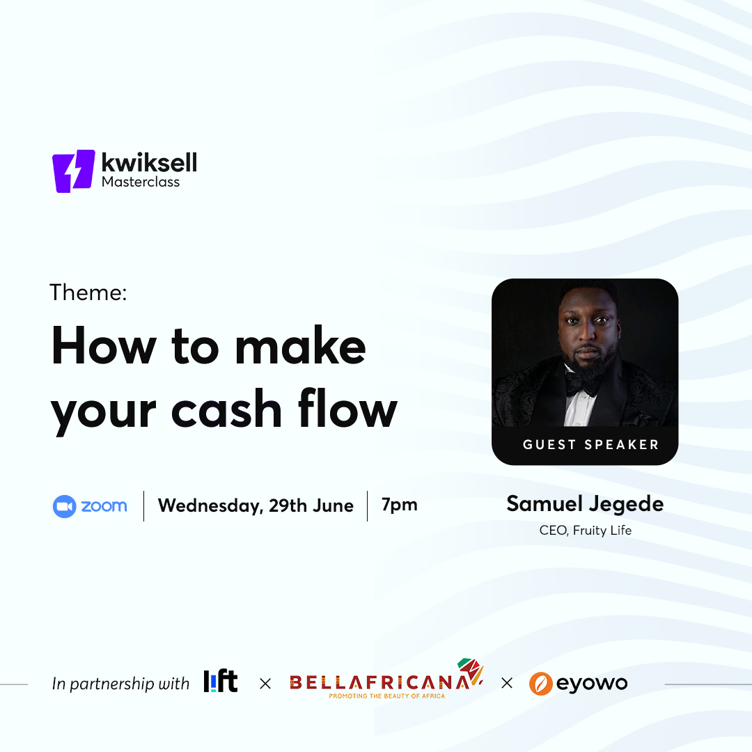 Hello business owner, how do you manage money? How do you make cash flow seamlessly?

Join other business owners at the second edition of the Kwiksell Masterclass Series to access knowledge, tools and network to propel your business growth.

Register here: mailchi.mp/9ccc628f5eb6/k…
