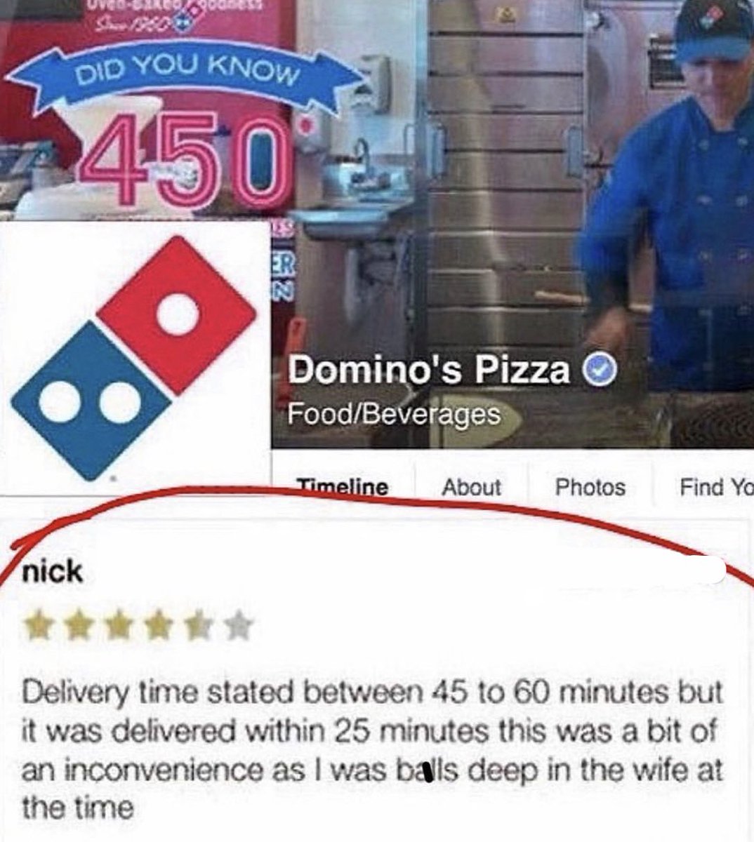 sadcrib's tweet photo. this domino's review goated lmao https://t.co/nbi6aYnfAT