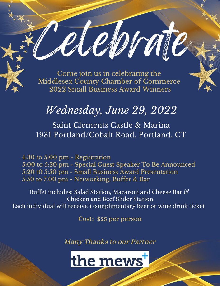 MdsxChamber's tweet photo. Join us tomorrow as we congratulate all of our 2022 Small Business Award Winners for all their hard work at Saint Clements Castle from 4:30 - 7 p.m. 🏆

Register Here: https://t.co/QZVVNKyVIU https://t.co/50IUq3BpWf