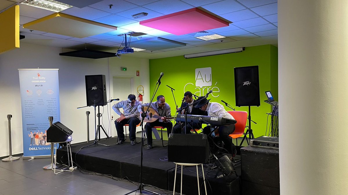 TrueAbility_Mor's tweet photo. @TrueAbility_Mor celebrated World Music Day on 1st ERG on-site event with Nour a visually impaired band, some Dekka and of course the wonderful Dell band CMC! We were glad to see you again ! #Iwork4Dell #DiversityandInclusion https://t.co/CUIk82Xl7B