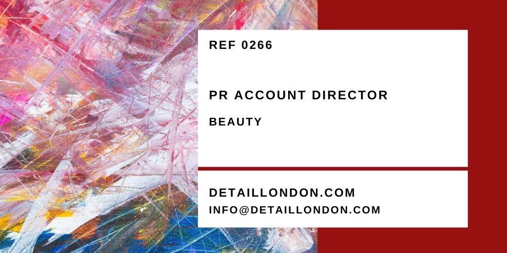 Hiring

⭐️PR Account Director - Beauty

For full details and job specs visit detaillondon.com/jobs

#Hiringnow #PRjobs #LondonUK #Londonjobs #beauty