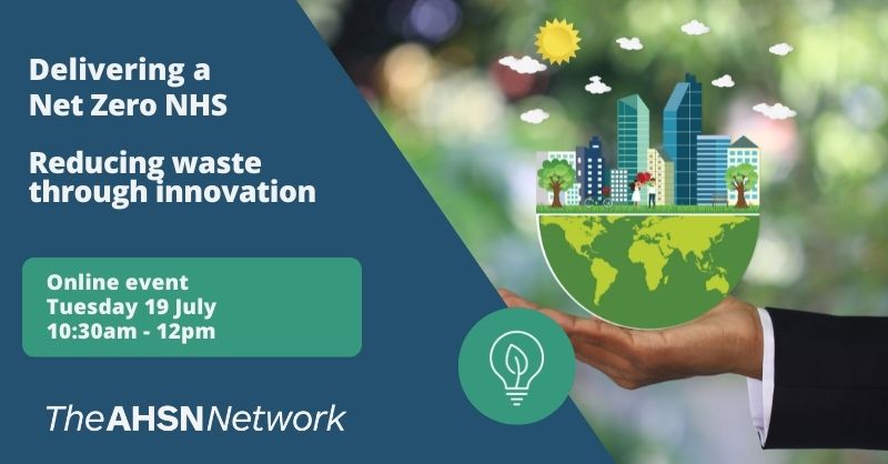 Are you passionate about environmental sustainability in the NHS?
 
Don’t miss our next AHSN Network #NetZeroNHS online event on 19 July, focusing on reducing waste through innovation &amp; including best practice &amp; innovative examples from a panel of experts: teams.microsoft.com/registration/7…