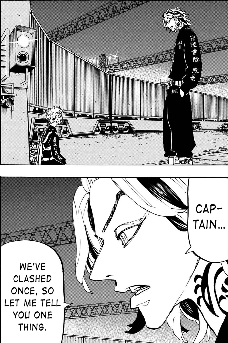 keisfangs's tweet photo. #TokyoRevengers259 #TR259 

i never thought i would see taiju under the command of anyone, but there he is calling takemichi captain, showing him respect and telling him that only he can defeat mikey bc he really believes it, amazing https://t.co/RMoXmT1m1k