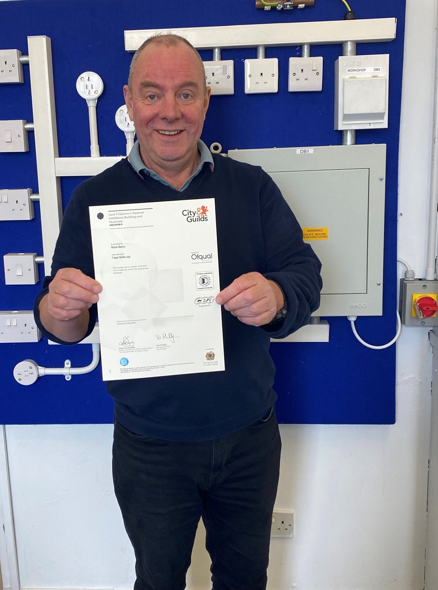 Congratulations to Mark Barry, the first student to complete both the 2365 l2&amp;3 with Total Skills.👏

By putting in many hours of study &amp; making time to attend the practice days &amp; assessments in the centre Mark has completed both to a very high standard. 

totalskills.co.uk