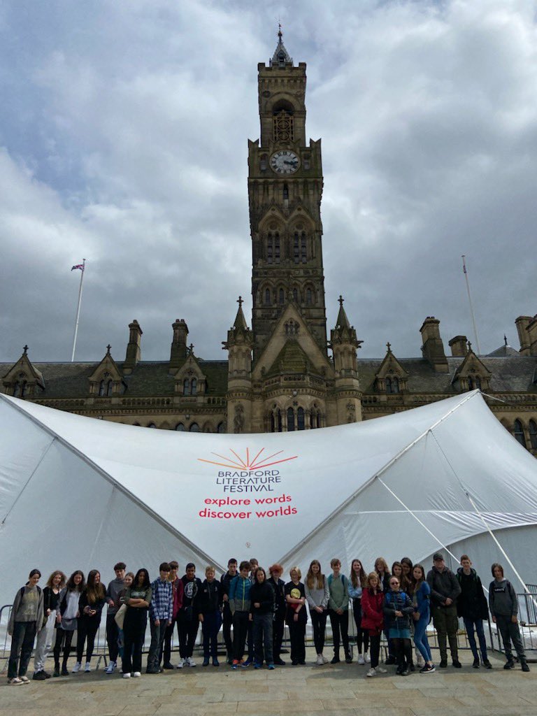 MrCarrPE's tweet photo. @Ilkleygrammar Year 8 students attended the @BradfordLitFest today. They met a Holocaust survivor and discovered all about Anne Frank https://t.co/TH1ltBp5NL