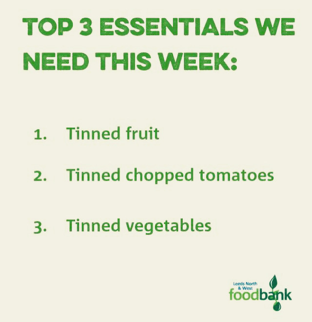 The cost of living crisis is putting a strain on our #foodbanks and food is running low. Can you help our #community #familiesincrisis and donate a tin or two?

#helpushelpthem 
#costoflivingcrisis 
#everycanhelps
#kindness
#supportinglocal
#leeds