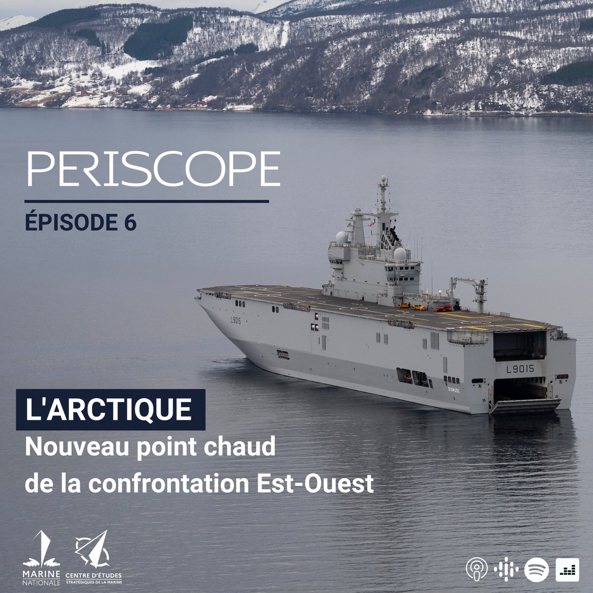 [#Podcast🎙]
⚓️🌎#PÉRISCOPE Épisode 6 
L'#Arctique : nouveau point chaud de la confrontation Est-Ouest ▶️ bit.ly/3ypfaWT
🌊 Le recul de la banquise permet désormais un accès plus facile à l’océan #Arctique et exacerbe des rivalités économiques et militaires limitées.