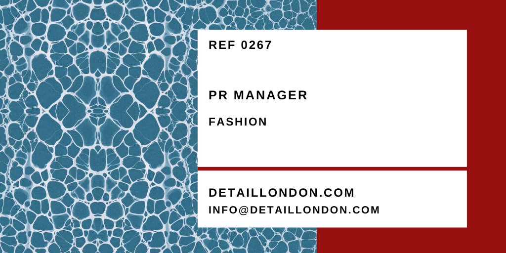 Hiring

⭐️PR Manager - Fashion

For full details and job specs visit detaillondon.com/jobs

#Hiringnow #PRjobs #LondonUK #Londonjobs #Fashion #jobseekers #fashionpr