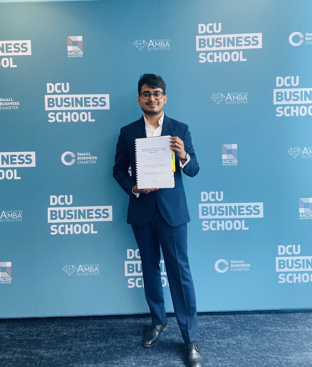 Congratulations to @Anish_Tiwari  and his supervisors @BusinessDCU! Anish, a fellow @GlobalIndiaETN  defended his thesis on The Employment Effects of the Acquisition of Indian Entrepreneurial Firms – A Mixed Methods Study. 