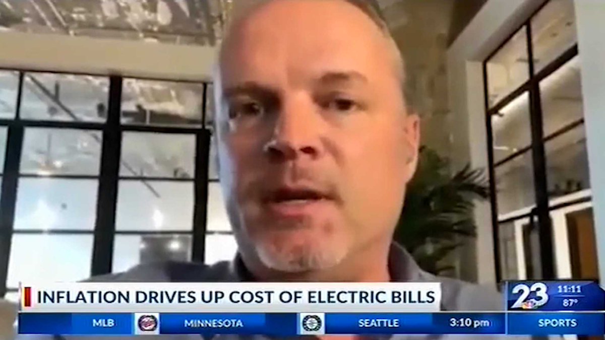 LiveEnergyInc's tweet photo. Saint Clair Newbern IV on @kveotv23 with @HDmatute discussing inflation driving up the cost of electric bills. Saint Clair is the CEO of Live Energy Inc. https://t.co/ODbwsoCSmd https://t.co/hua6YU9Q1h