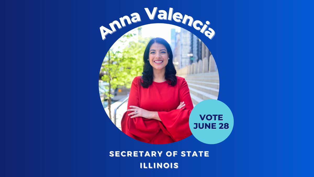 When she wins, <a href="/AnnaValenciaIL/">Anna Valencia</a> ​​will make history as the first mom, first woman, and first Latina to serve as Secretary of State in Illinois!

Let’s #ElectThisMama!