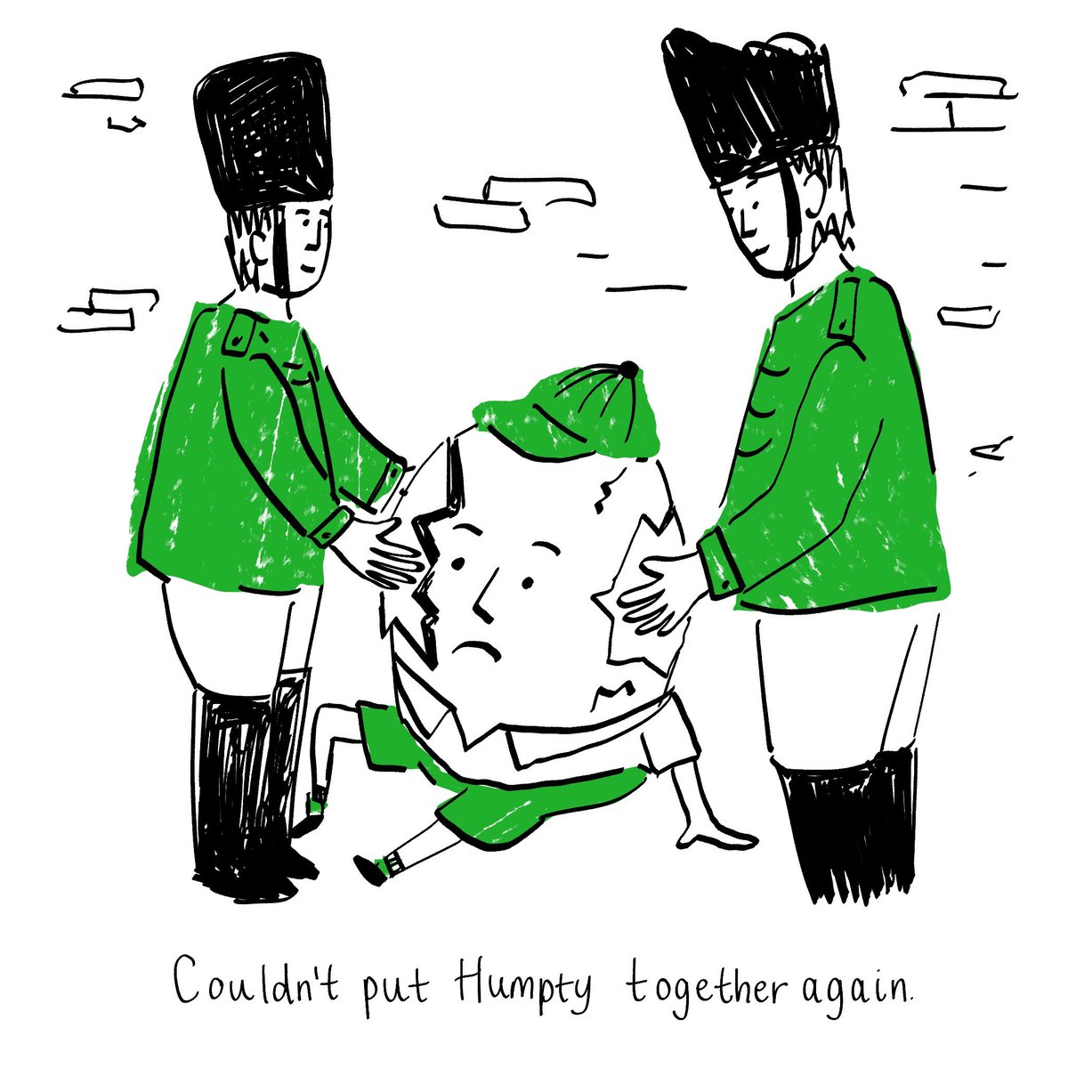 Set myself a brief of illustrating nursery rhymes, first up is Humpty Dumpty !! 

#art #illustration #childrensillustration #drawing #nurseryrhymes #childrensillustrator