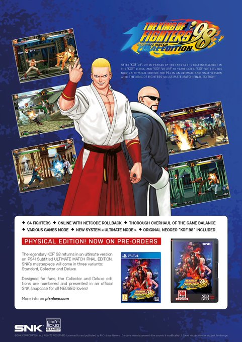 KOF '98 UMFE - Deluxe Edition PS4 - Pix'n Love