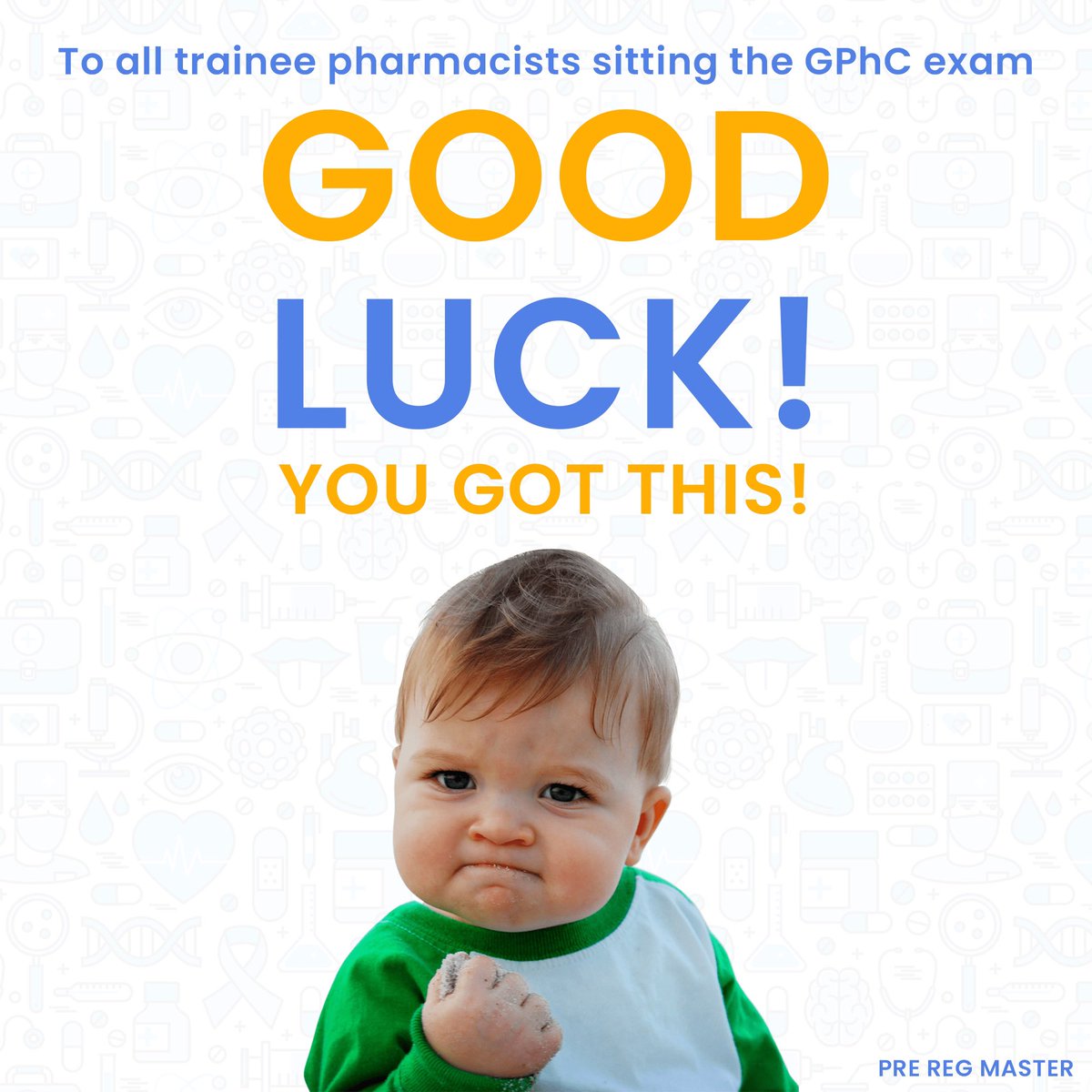 PreRegMaster's tweet photo. Big day tomorrow for trainee pharmacists! Wishing all of those taking the @TheGPhC registration exam best of luck!
#preregmaster #traineepharmacist #preregpharmacist #pharmacy #pharmacyschool https://t.co/dtZXHtSJXW