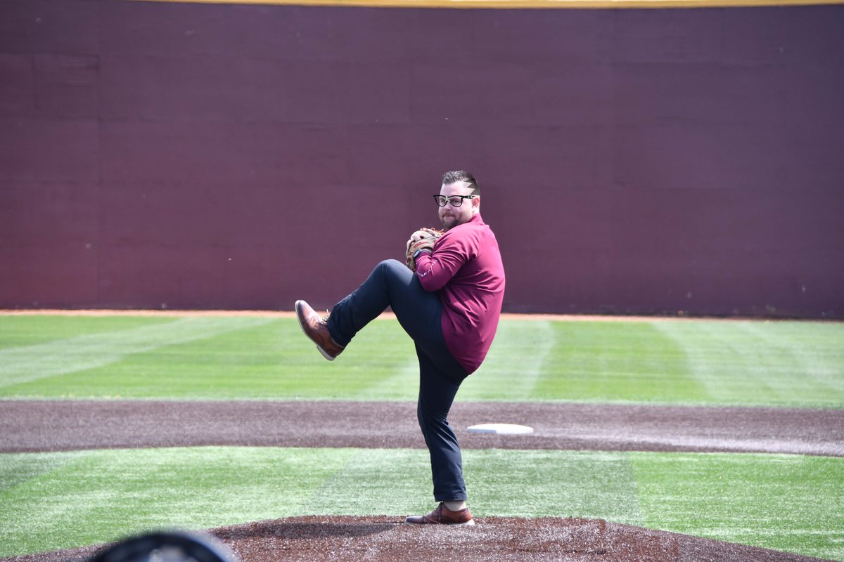 PRCCAthletics's tweet photo. Feeling nostalgic today for some reason ... Remembering when @coachFletchPRCC brought the HEAT for the ceremonial first pitch. Coach always goes ALL OUT — on the court and the diamond.

#ROARwiththeBEST | @PearlRiverWBB https://t.co/kTqkMkUySg