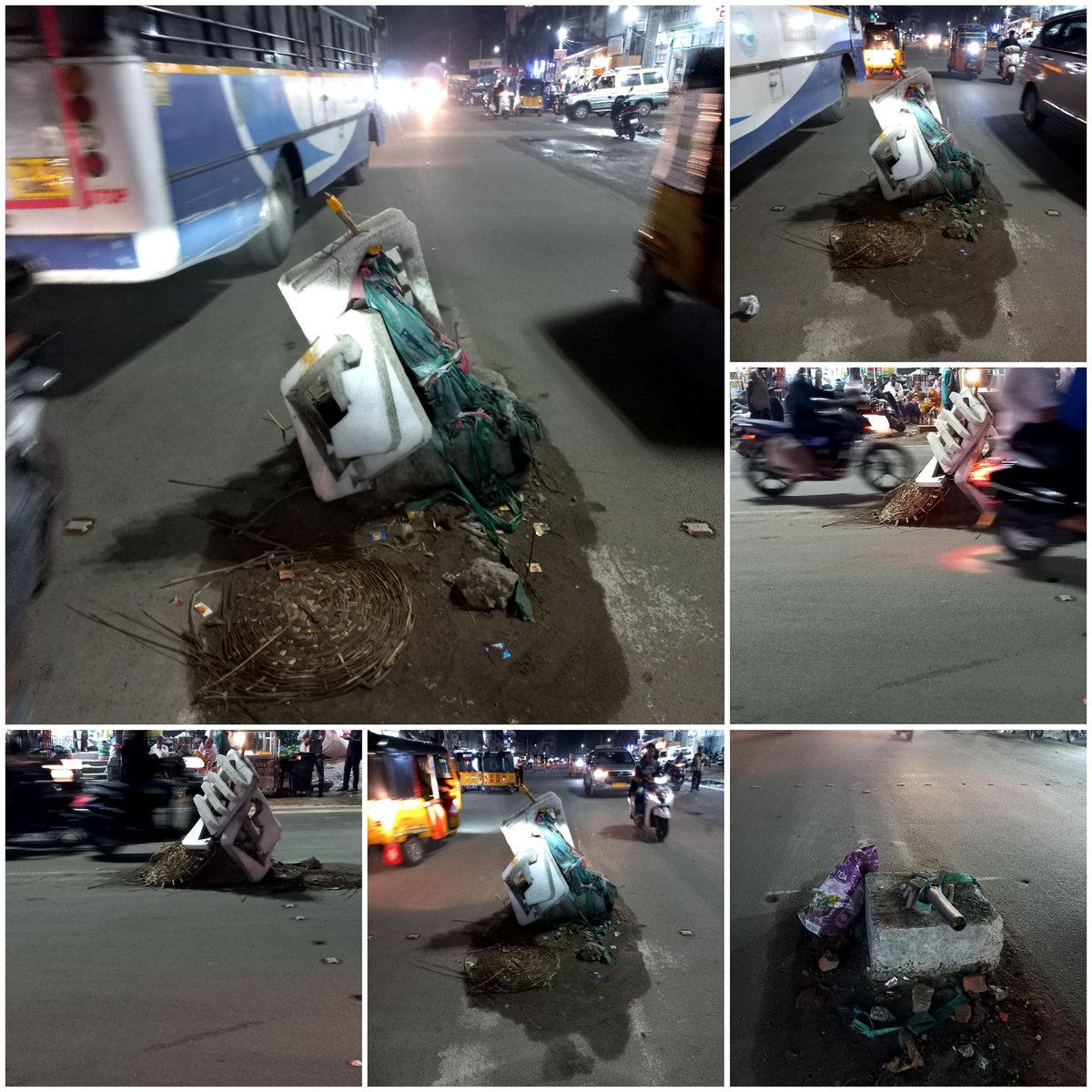 omerbaoum99's tweet photo. Blw pcs from chandryangutta old post office after the road widening take place whatever the poles cut down and other things happen on the road they haven't removed it completely from the ground surface due to this till now many accidents occurs it's opposite to old post office https://t.co/7W119kSYkE
