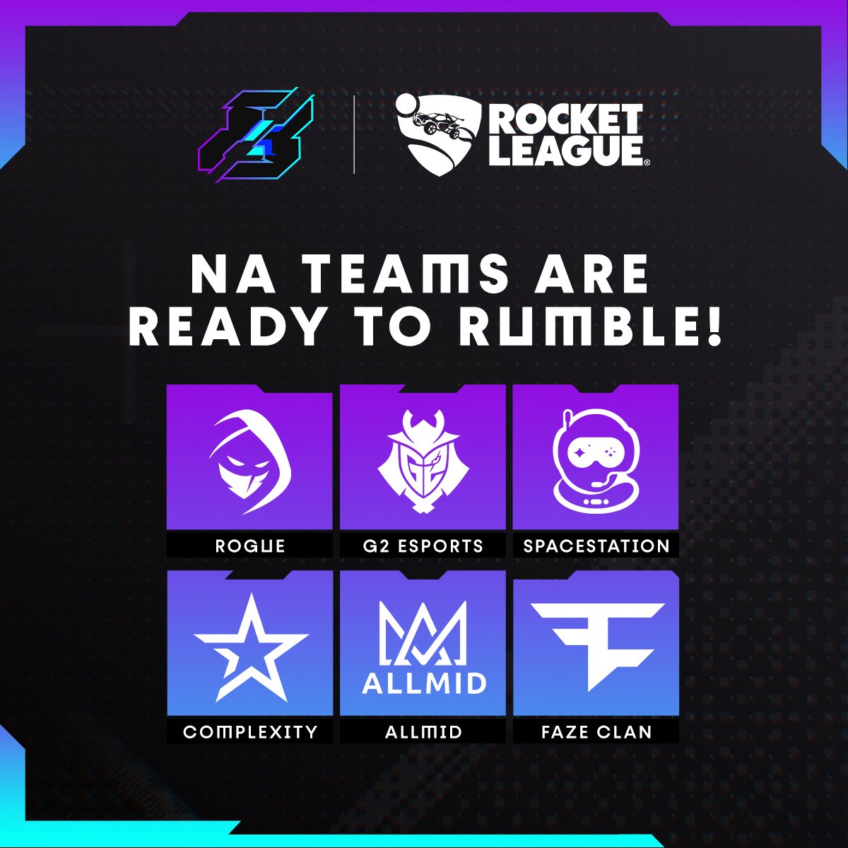 Esports World Cup (@ewc_en) on Twitter photo Welcome to all North American teams who are coming to #Gamers8 2022 ๐
Invited:
<a href="/G2esports/">G2 Esports</a>
<a href="/FaZeClan/">FaZe Clan</a>
Qualified:
<a href="/Spacestation/">Spacestation Gaming</a>
<a href="/Complexity/">Complexity</a>
<a href="/AllMid_GG/">AllMid</a>
@Rogue
๐ฐ US$2M is on the line, the tournament will start on July 14th! Welcome to all North American teams who are coming to #Gamers8 2022 ๐
Invited:
<a href="/G2esports/">G2 Esports</a>
<a href="/FaZeClan/">FaZe Clan</a>
Qualified:
<a href="/Spacestation/">Spacestation Gaming</a>
<a href="/Complexity/">Complexity</a>
<a href="/AllMid_GG/">AllMid</a>
@Rogue
๐ฐ US$2M is on the line, the tournament will start on July 14th!