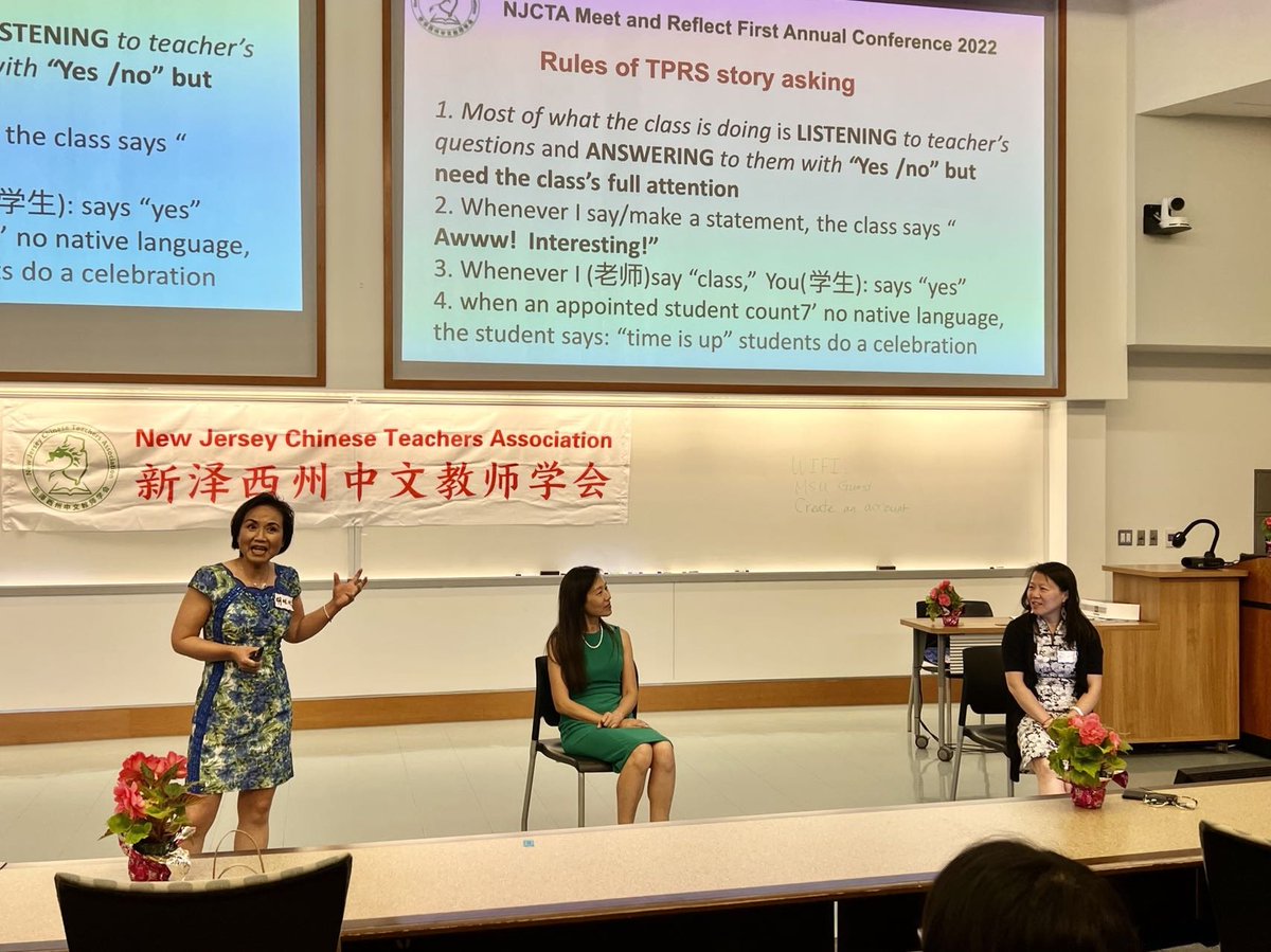 Congratulations to my PD team for the huge success of the NJCTA Meet and Reflect Conference last Saturday. Congrats to Dr. Verdi for a wonderful key note presentation on learner’s identity construction. Had a great time asking TPRS stories & meeting with so many teacher leaders.