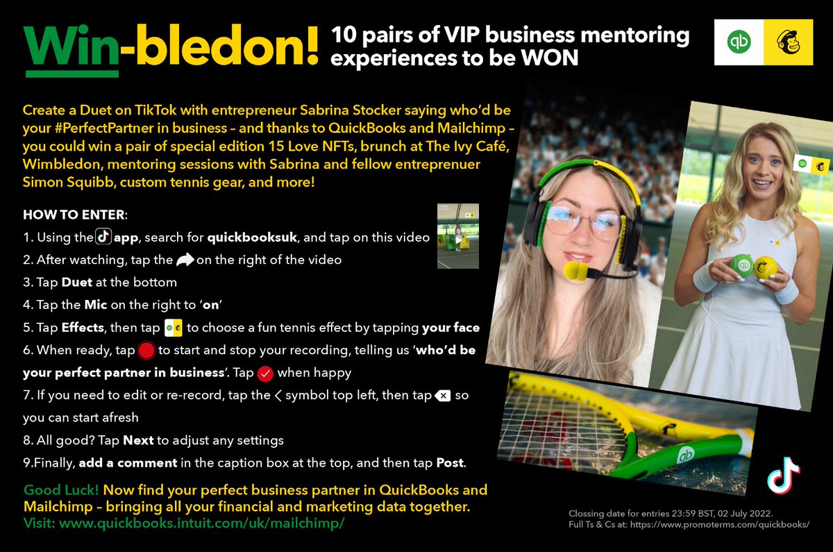 Who's your perfect partner in business? 🤔 Tell us by creating a duet on TikTok with our video, and you could win! 

Duet with this video: tiktok.com/@quickbooksuk/…
Comp closes at 23:59 BST, 2/7/22. Full T&amp;Cs: promoterms.com/quickbooks/