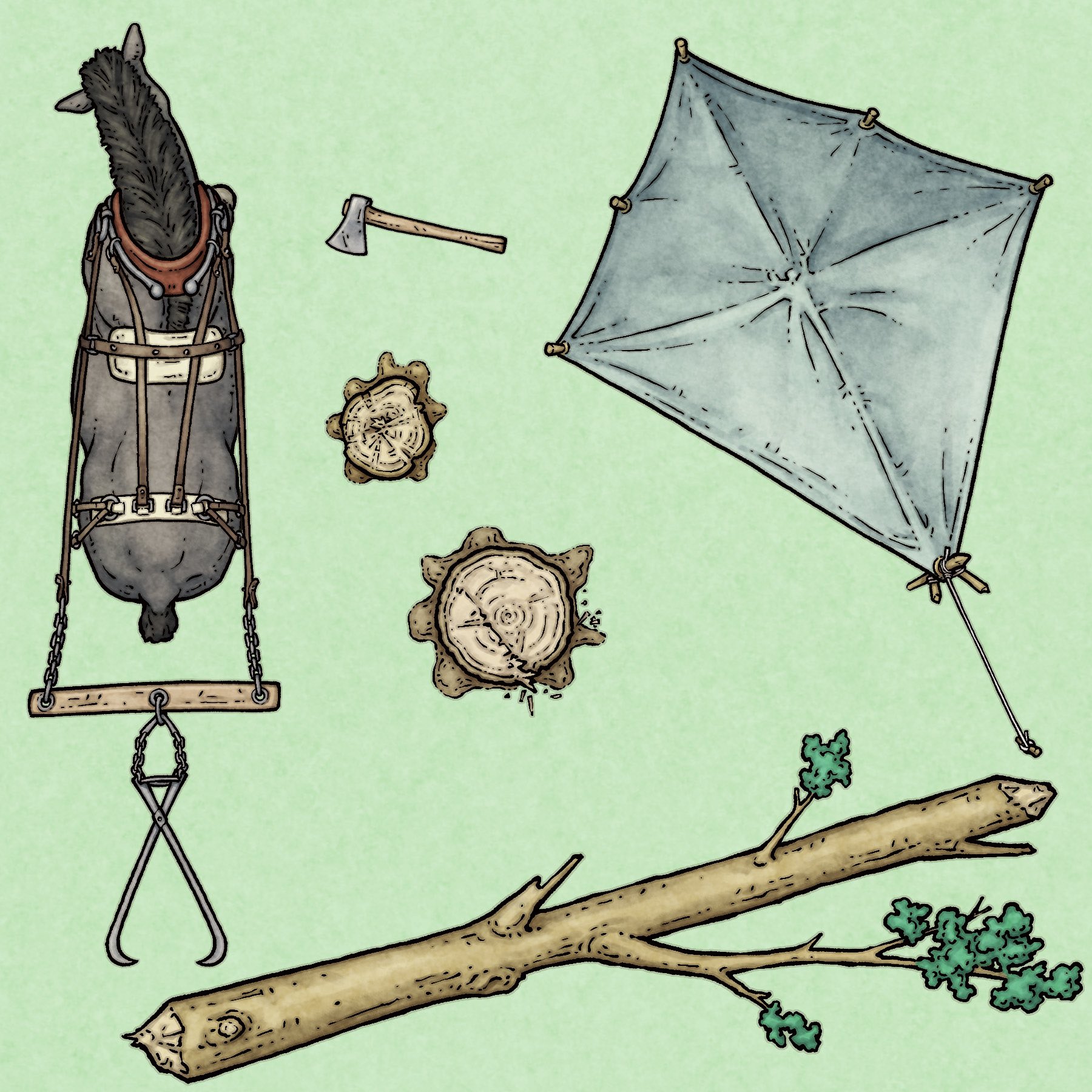 Mike Schley on Twitter "New woodcutter’s camp artwork is now available