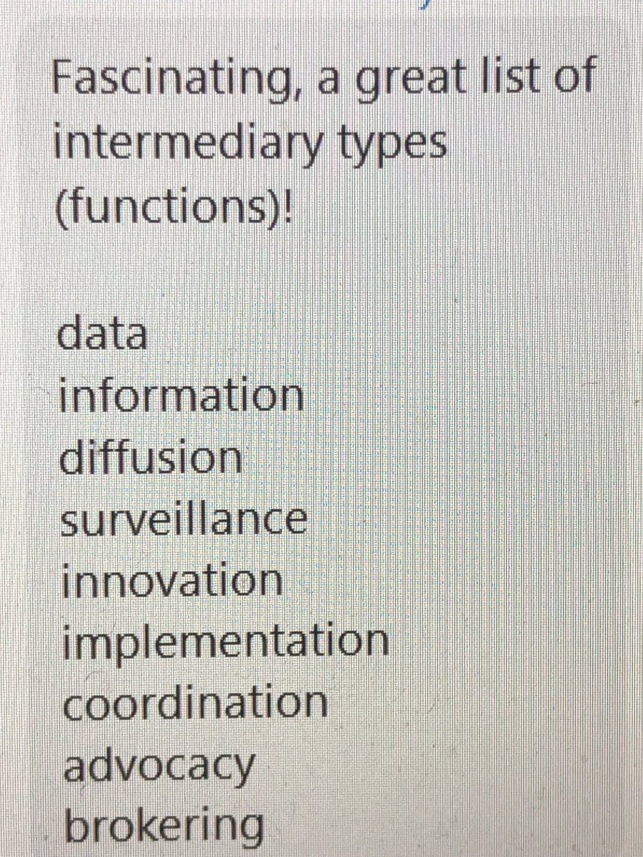 AnnetteBoaz's tweet image. Itzhak shares a list of intermediary types - thanks Travis Sztainert for capturing 😊#TransformURE